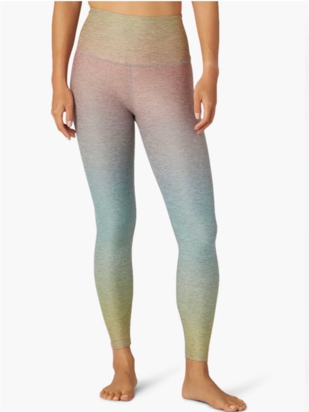 Beyond Yoga Sunset Prismatic SoftMark Midi Leggings Rainbow Size Large